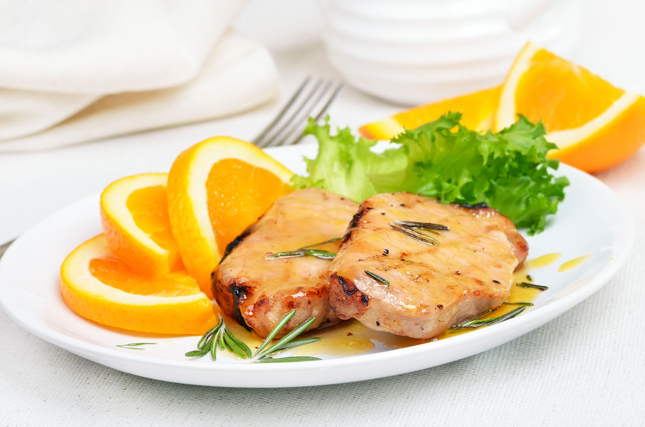 Receta Chuletas de Cerdo a la Naranja - Hornea sobre la estufa con Kitchen Fair